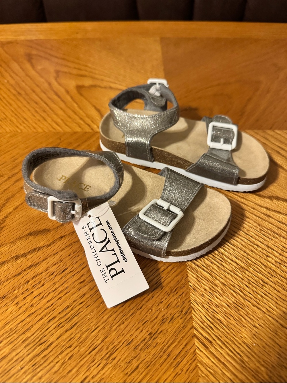 The Children's Place Metallic Silver Birkenstock Sandals